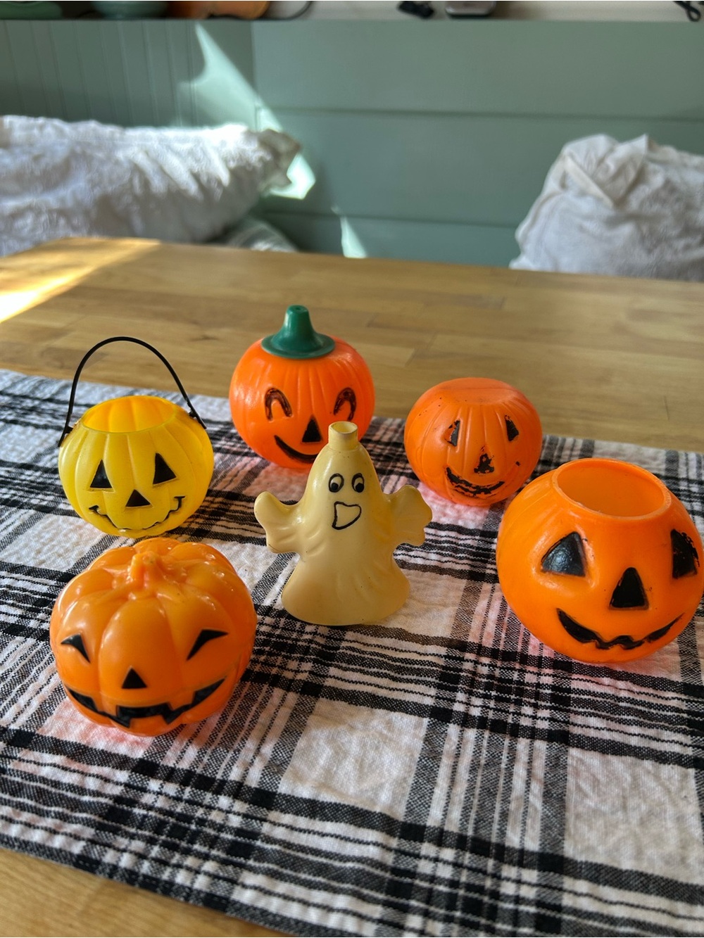 Set of 6 Vintage 1990s Mini Halloween Blow Mold